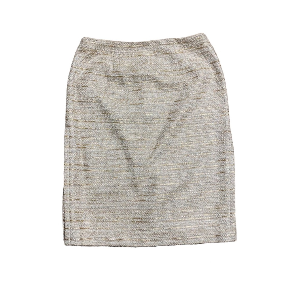 Vintage Carolina Herrera Metallic Tweed Pencil Skirt